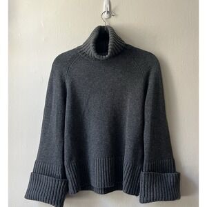 Michael Kors Collection $1600 Gray 100% Cashmere Turtleneck Sweater Medium
